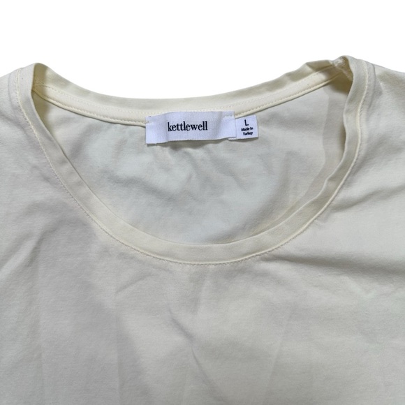 kettlewell Women’s L Pastel Yellow Scoop Neck Everyday Cotton Tee - Picture 4 of 5